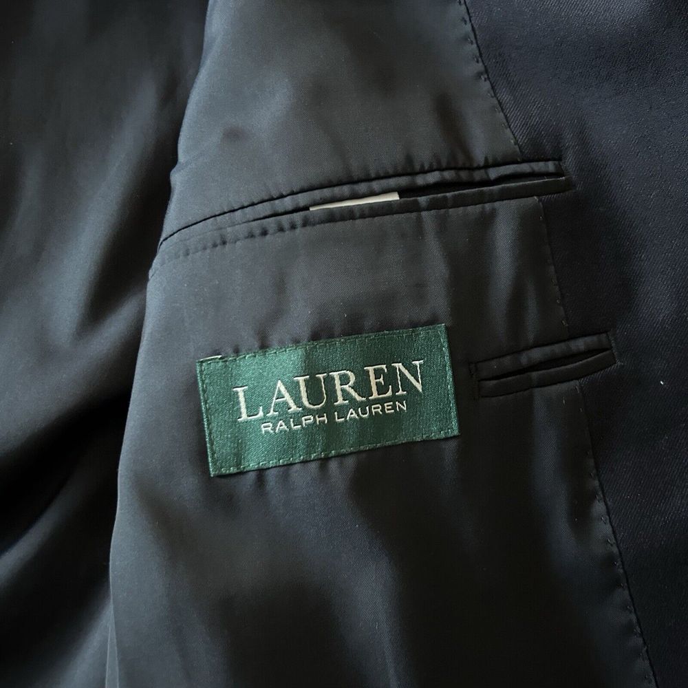 Lauren Ralph Lauren Blazer Men's 42L Gold Button Navy Sport Coat Wool Jacket - Picture 4 of 8